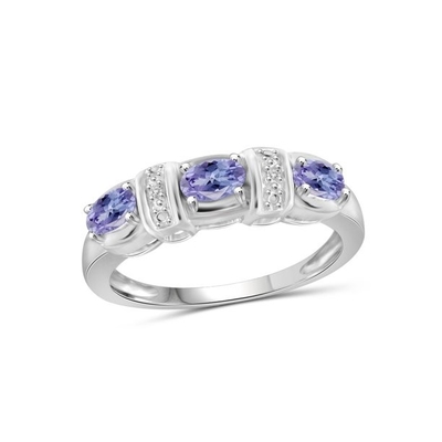des 4mm Prinzessin-Cut Natural Tanzanite Weißgold Verlobungsring-14k