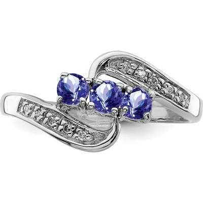 Mit 925 Sterling Silver Rhodium Tanzanite Engagement dem Ring