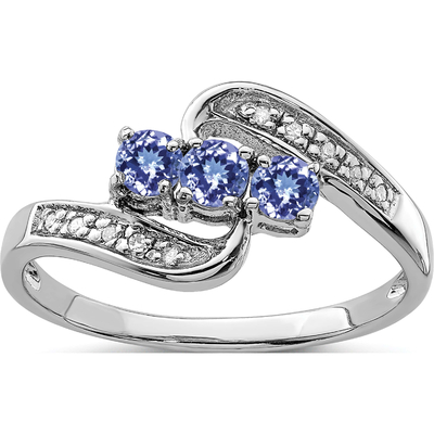 Mit 925 Sterling Silver Rhodium Tanzanite Engagement dem Ring
