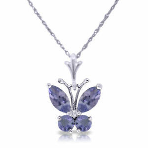 Natürliches Tanzanite-Unendlichkeits-Herz-hängende Halskette CZ Sterling SilverI 14K