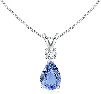 Natürliches Tanzanite-Unendlichkeits-Herz-hängende Halskette CZ Sterling SilverI 14K