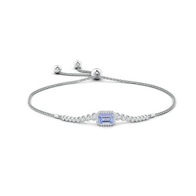 Justierbares natürliches Tanzanite Armband ANGARA für Weißgold der Frauen-Mädchen-14K