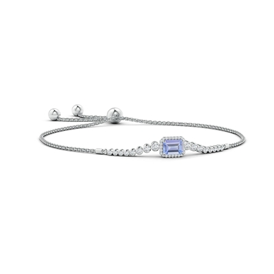 Justierbares natürliches Tanzanite Armband ANGARA für Weißgold der Frauen-Mädchen-14K