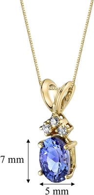 3,12 Karat echtes Tanzanite und weißer Topas-3-teilige Halskette 925 Sterling Silver