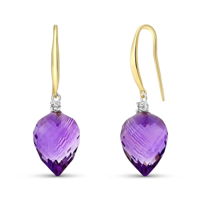 2,46 Ct. T.W. And 1/10 Ct. Leverback-Ohrringe Amethyst T.W. CZ in Sterling Silver