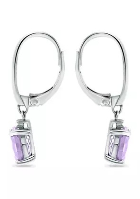 2,46 Ct. T.W. And 1/10 Ct. Leverback-Ohrringe Amethyst T.W. CZ in Sterling Silver