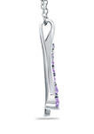 1/3 ct. t.w. Reise-hängende Halskette des Amethyst-7-Stone in Sterling Silver