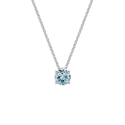 Aquamarine Weißgold-Halsketten-Birne CZ 14k formen 6x9mm Diamanten 10cttw