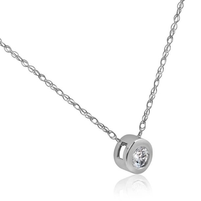 Kaiser-hängende Halskette 1/6Ct TDW CZ 10k Rose Gold Round Diamond Halo
