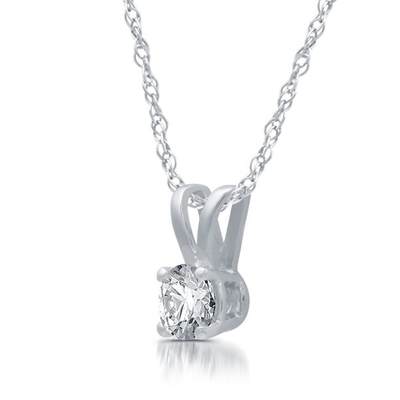 Weißgold der Runde 1/5ct CZ-Patience-hängendes Halsketten-14K