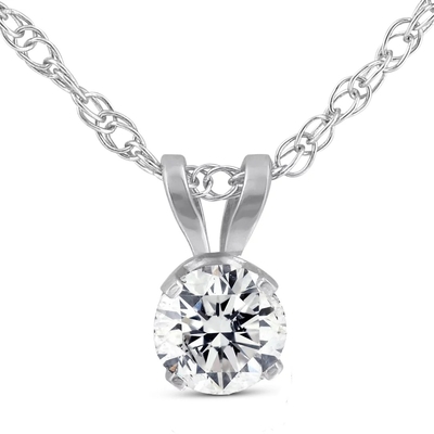 Weißgold der Runde 1/5ct CZ-Patience-hängendes Halsketten-14K