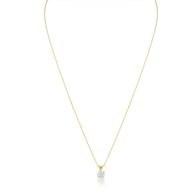 1/2 Karat CZ-Patience-Halskette im 14 Karat-gelben Gold (J-K Color, Klarheit I1-I2)
