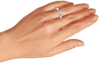 Dünne CZ betonen stapelbare 1/2 Ewigkeit, die ovales blaues Rosa Opal Band Ring For Women herstellte