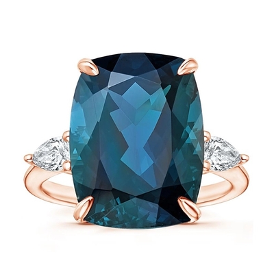 Mädchen CZ betont blauen Topaz Ring With 925 Sterling Silver