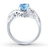 Klassische Schweizer blaue Steinverlobungsring Topaz Ands CZ drei 925 Sterling Silver