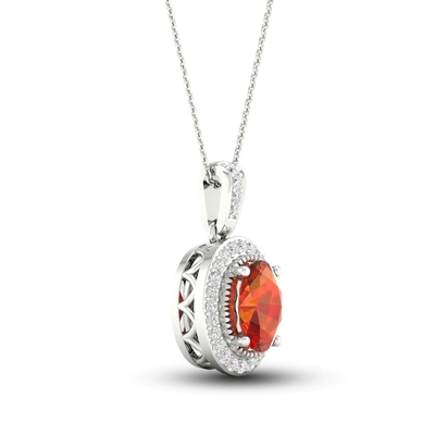 Natürliches Zitrinlabor stellte weißes Weißgold 18&quot; Sapphire Necklaces 10K her