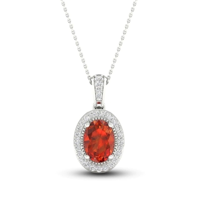 Natürliches Zitrinlabor stellte weißes Weißgold 18&quot; Sapphire Necklaces 10K her