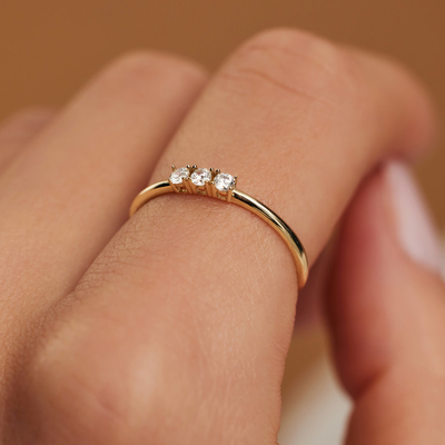 Gold Ring With Zir Conia Monte Napoleone Stellas 9K