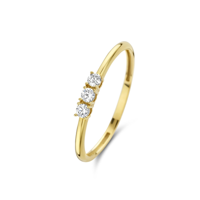 Gold Ring With Zir Conia Monte Napoleone Stellas 9K