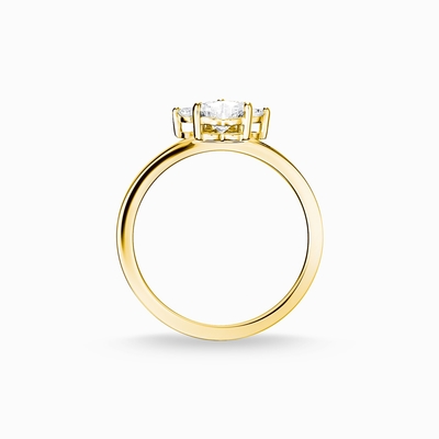 Schöner Goldring Blume Sytle Ring Paw Cat 9K