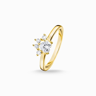 Schöner Goldring Blume Sytle Ring Paw Cat 9K
