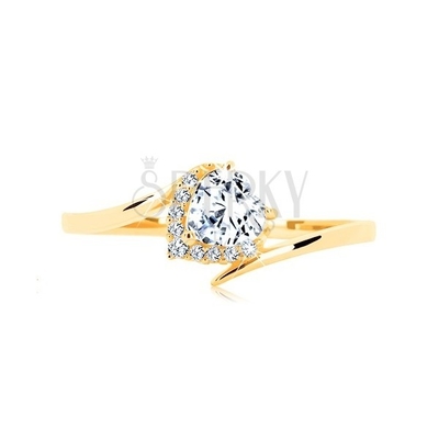 Willow Diamond Engagement Ring (1/8 Ct. TW.) Mit Gold 9K
