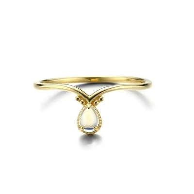 Neuer gelber Schmuck 1 Gramm-Gold-Ring Designs Solids 9K mit verfügbarem schnellem Verschiffen Moonstones