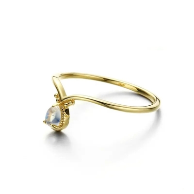 Neuer gelber Schmuck 1 Gramm-Gold-Ring Designs Solids 9K mit verfügbarem schnellem Verschiffen Moonstones