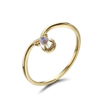 Neuer gelber Schmuck 1 Gramm-Gold-Ring Designs Solids 9K mit verfügbarem schnellem Verschiffen Moonstones
