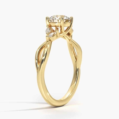 Willow Diamond Engagement Ring (1/8 Ct. TW.) Mit Gold 9K