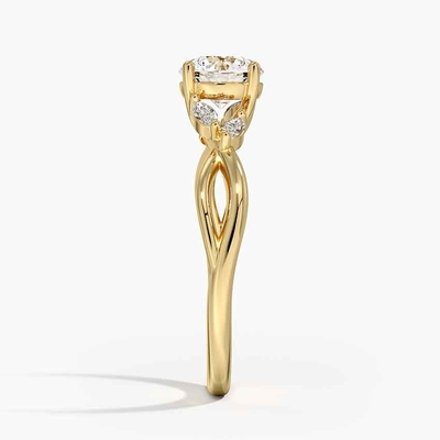 Willow Diamond Engagement Ring (1/8 Ct. TW.) Mit Gold 9K