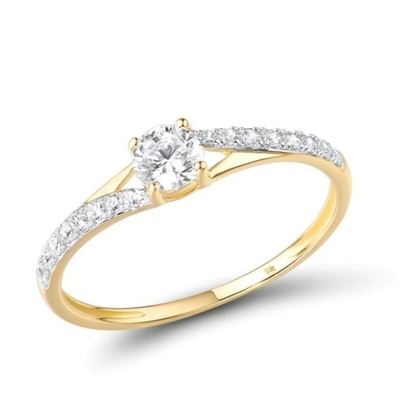 Gelb-Gold der Herz Moissanite-Patience-Verpflichtungs-Frauen des Ring-18K