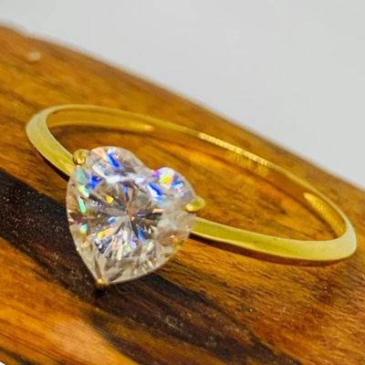 Gelb-Gold der Herz Moissanite-Patience-Verpflichtungs-Frauen des Ring-18K
