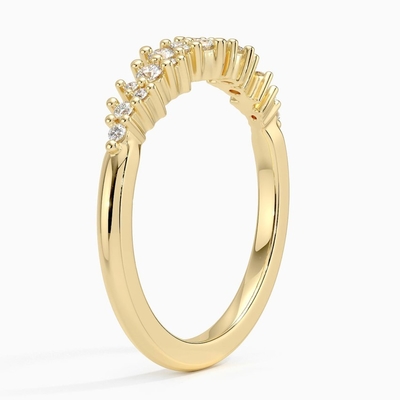 Erstaunliches Muster runde Offsetdiamant-des einzigartigen Heirats-Bandes mit Gold 9K