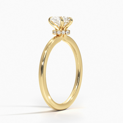 Geheimer Halo-Diamond Elegant Engagement Ring Features versteckter Halo