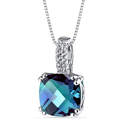 Frauen-Halsketten-Labor Sterling Silver Jewelry Fashions CZ des Großhandel-925 stellte Alexandrite-Steinanhänger her