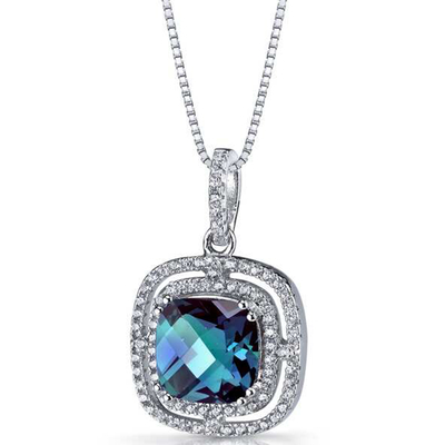 Frauen-Halsketten-Labor Sterling Silver Jewelry Fashions CZ des Großhandel-925 stellte Alexandrite-Steinanhänger her