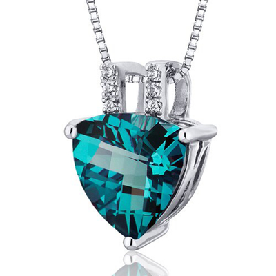 Frauen-Halsketten-Labor Sterling Silver Jewelry Fashions CZ des Großhandel-925 stellte Alexandrite-Steinanhänger her