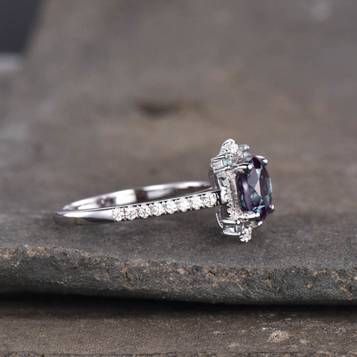 925 Sterling Silver Synthetic Alexandrite Stone der Schmuck, 8MM Labor schuf Alexandrite-Ringe
