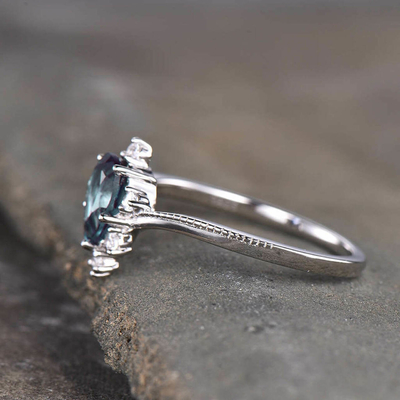 Synthetischer Alexandrite-Steinschmuck, 925 Sterling Silver Lab Created Alexandrite-Ringe