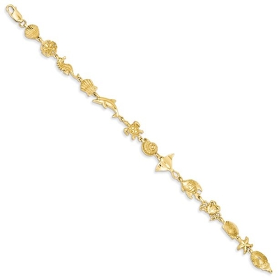 Ross-Simons Three-Tone Sterling Silver Sea-Leben Bolo Bracelet