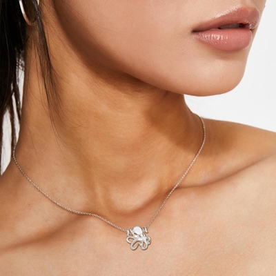 925 Sterling Silver Gold Plated Enameled Zirkon-CZ-Seahorse 18 Zoll-Ketten-Halsketten-hängendes Charme-Seeleben