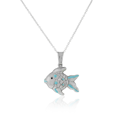 925 Email-Delphin-Charme-hängende Halskette Sterling Silvers 3D