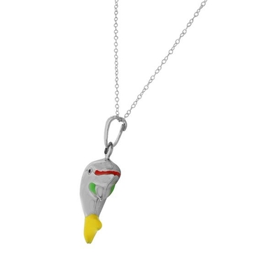 925 Email-Delphin-Charme-hängende Halskette Sterling Silvers 3D