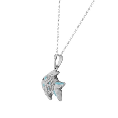925 Email-Delphin-Charme-hängende Halskette Sterling Silvers 3D