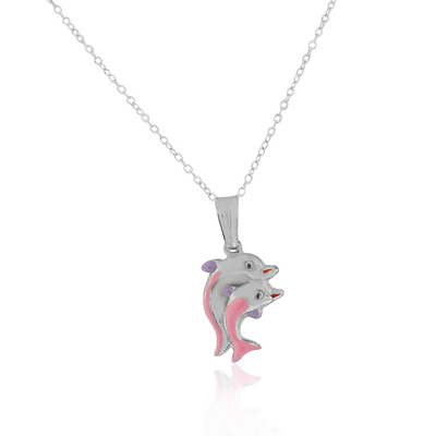 925 Sterling Silver Lobster Clasp Enameled-Fisch-Charme-Halsketten-hängender Seeleben-feiner Schmuck für Frauen-Geschenke für sie