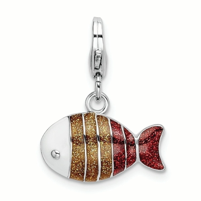 925 Sterling Silver Lobster Clasp Enameled-Fisch-Charme-Halsketten-hängender Seeleben-feiner Schmuck für Frauen-Geschenke für sie