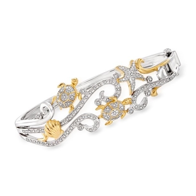 Gold Ross Simons Sea Life Bracelet Withs 18kt über Sterling Silver