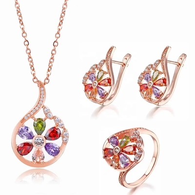 Garnet Morganite Peridot Crystal Zircon stellte Ohrring-Halsketten-hängenden Ring ein