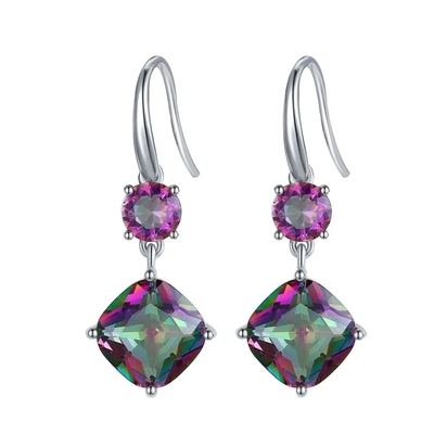 Neuer 925 Sterling Silver CZ Regenbogen-mystischer Topaz Mystic Topaz Birthstone Month-Verlobungsring
